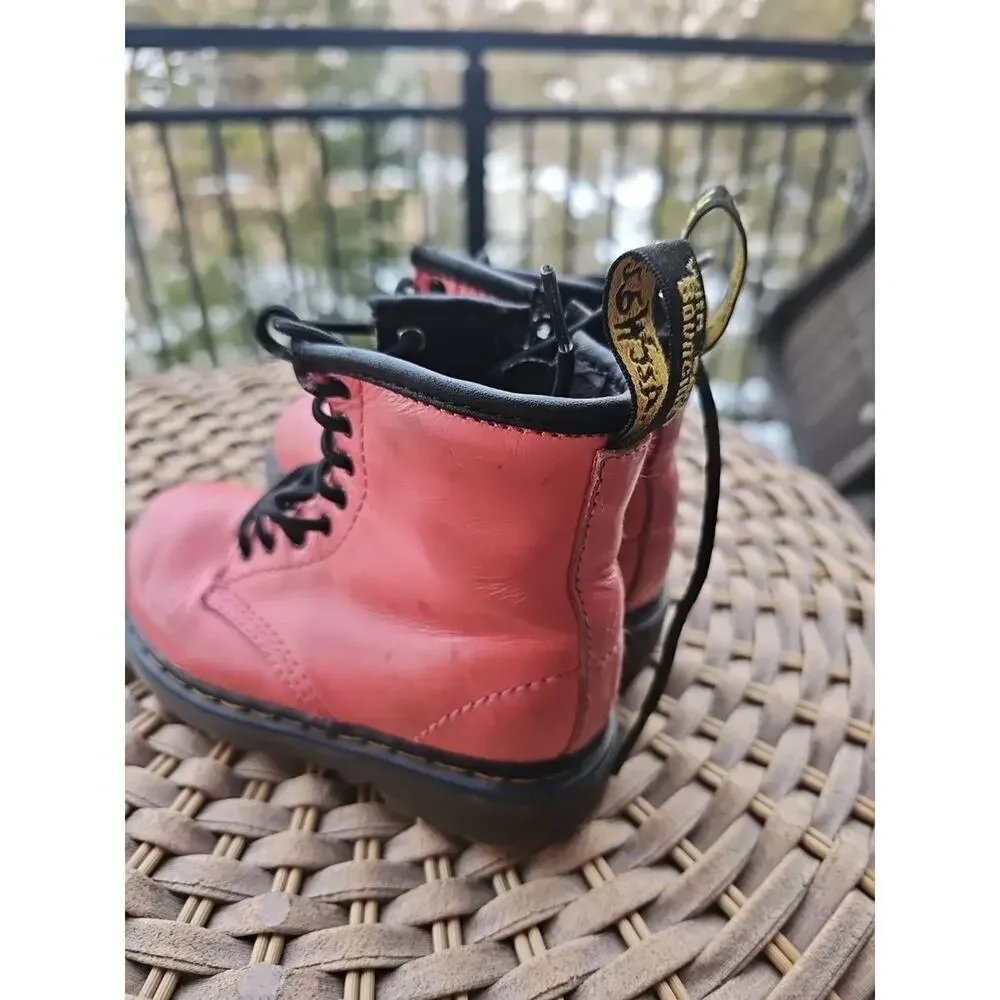 Dr. Martens Youth Toddler Leather Pink Ankle Boots 7 UK 8 US 24 EU 1460T Kids